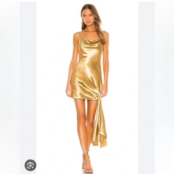 Cinq Sept Women's Ryder Satin Mini Dress - Gold - Size 0 Cinq Sept Women's Ryder Satin Mini Dress - Gold - Size 0
